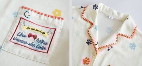 بيجامة قطنية نسائية ناعمة 100% بنقشة مخلب القطة، ر...