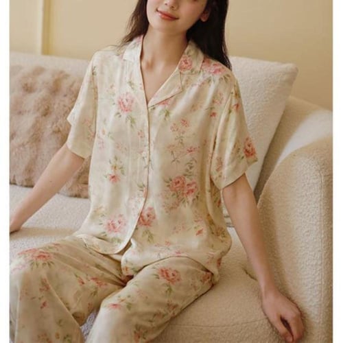 بيجاما الورود الناعمة من قماش الفيسكوز البارد (ميد...