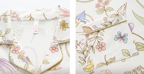 بيجاما القطن الأنثوية بطبعات حديقة ملونة تصميم أني...