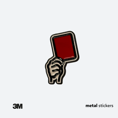 ملصق معدني كرت احمر