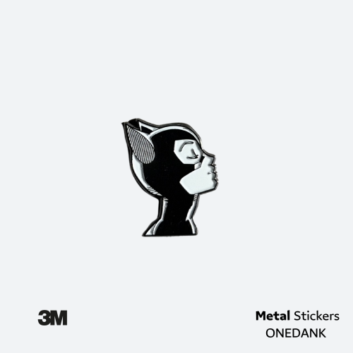 ملصق معدني كات ومن | Metal Sticker Cat Women