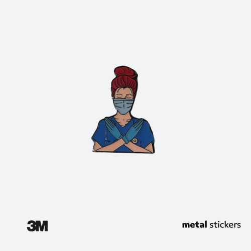 ملصق معدني ممرضه