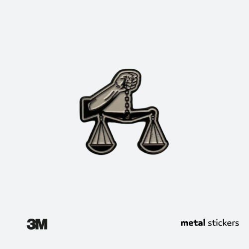 ملصق معدني القانون
