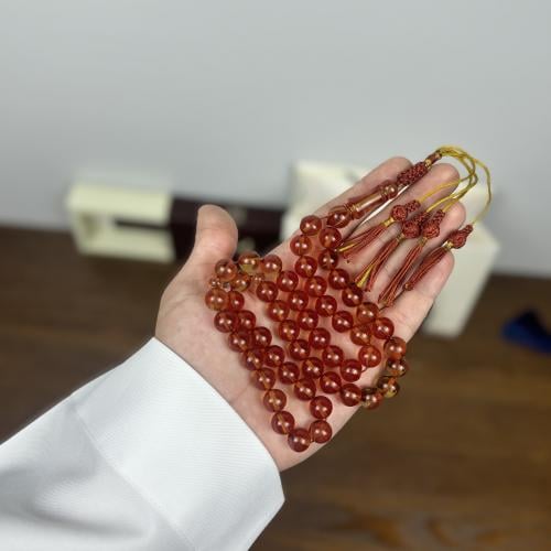 سبحة زعفران عسلي غامق