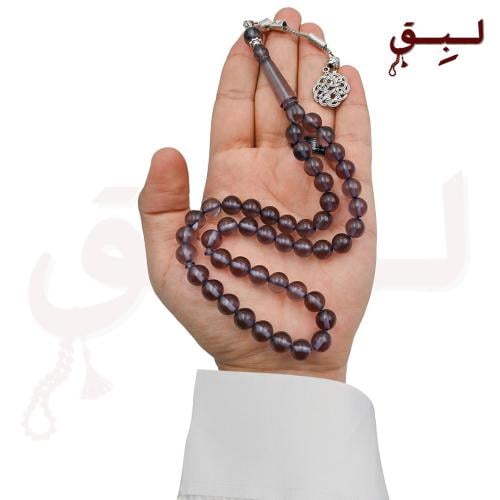 سبحة بكلايت رمادي شفاف