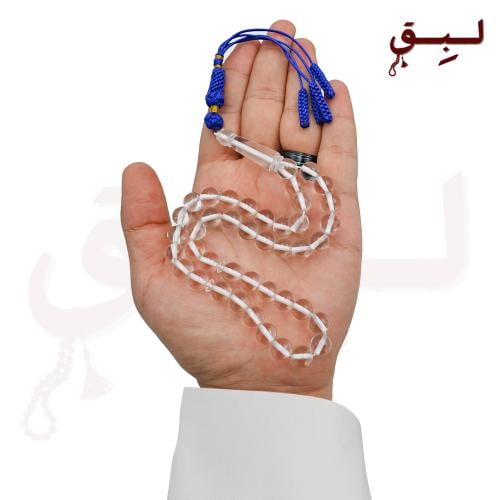 سبحة بكلايت ابيض شفاف