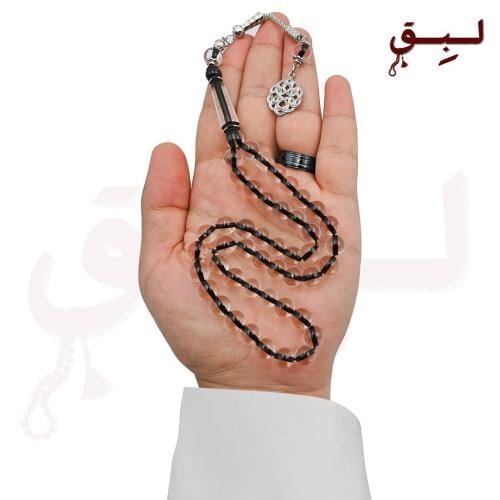 سبحة بكلايت اسود شفاف