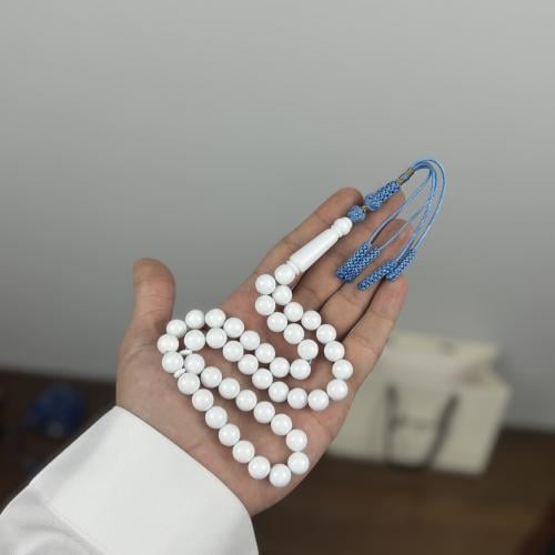 سبحة بكلايت ابيض كركوشة سماوي