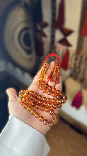 سبحة زعفران عسلي