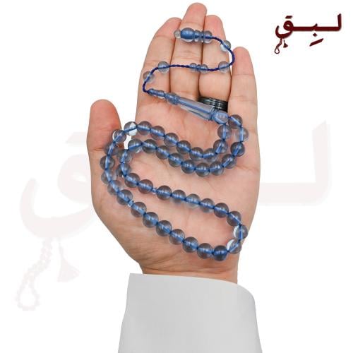 سبحة بكلايت تمليكة ازرق شفاف