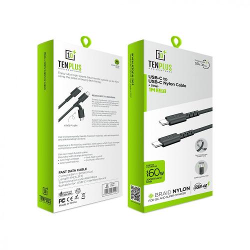 كيبل تايب سي إلى تايب سي بقوة 60 واط 1م ماركة تن ب...