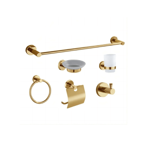 طقم اكسسوار حمام ذهبي 6 قطع - A4500