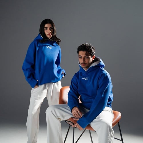 بلوفر دبل كاب أزرق - Blue Double Cap Hoodie