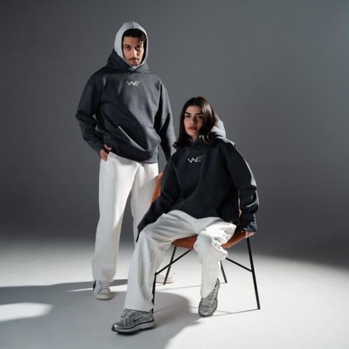 بلوفر دبل كاب رمادي - Grey Double Cap Hoodie