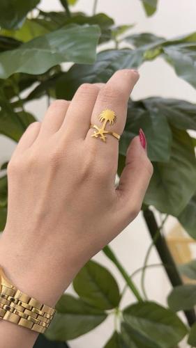 خاتم اليوم الوطني سيفين ونخلة