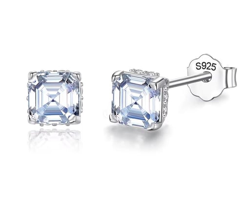 حلق فضّة يومي بحجر الموزنايت – لمعان راقٍ يشبه الأ...