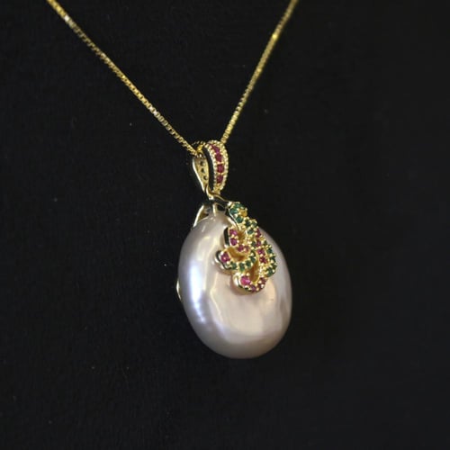 عقد فاخر من الفضة الإسترلينية 925 مطعّم بالذهب عيا...