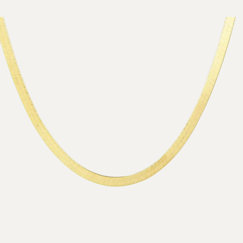 سلسال ذهبي تصميم فلات فضة استرليني 925