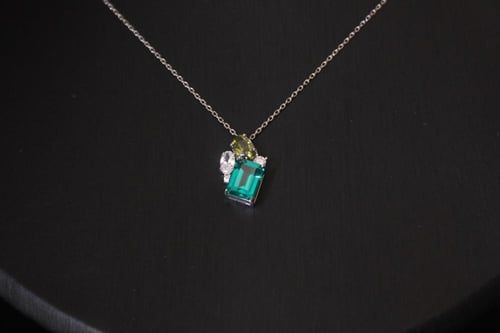 طقم عقد وحلق – فضة استرليني 925 مزين بزركون بتدرجا...