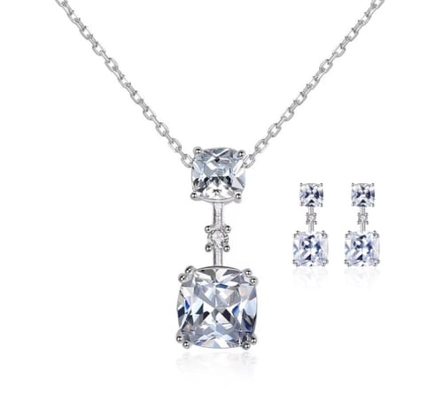 طقم فضة استرليني 925بحجر زركون