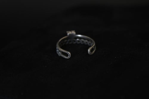 خاتم فضة 925 بطراز فنتج وحجر وردي