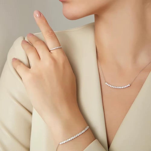خاتم فضة استرليني 925 بحجر موزانايت Moissanite