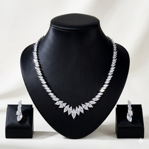 Luxury zircon set with marquise-cut design