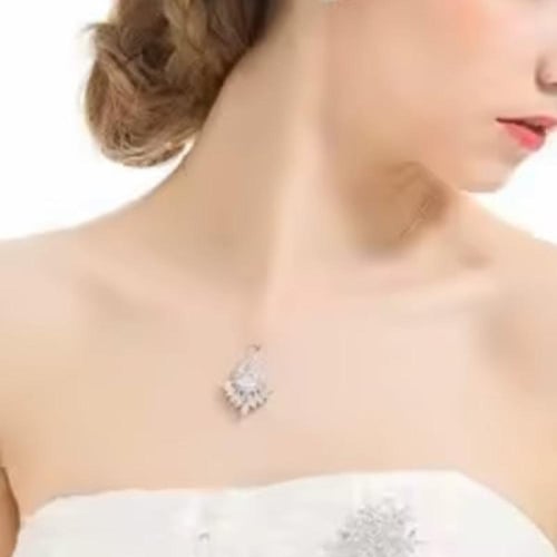 طقم زركون مطلي روديوم