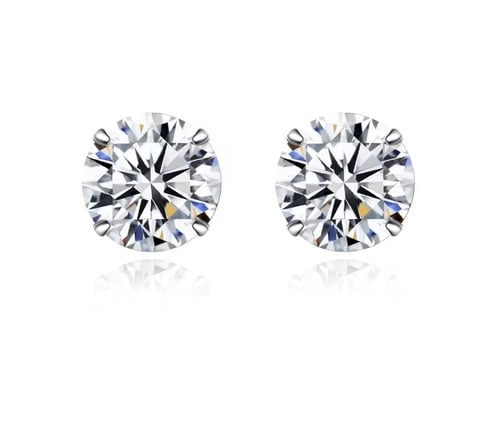 حلق فضة استرليني 925 بحجر موزنايت شبيه الألماس