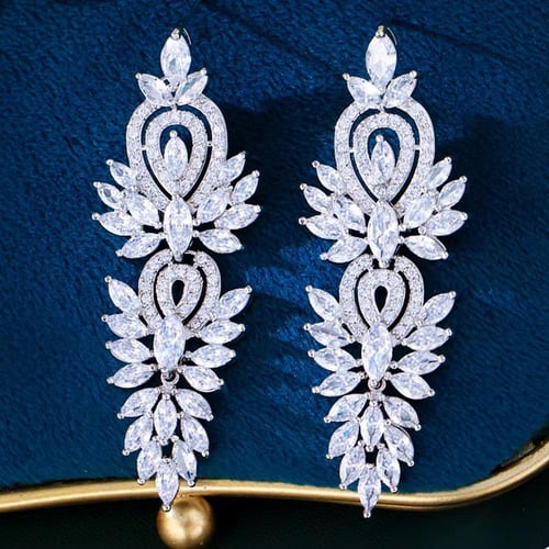 حلق زركون مطلي روديوم