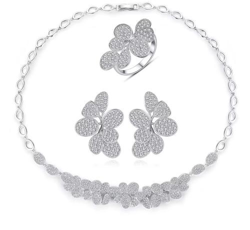 Elegant zircon set plated with rhodium
