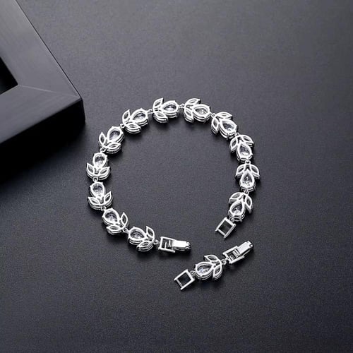 سوارة أنيقة من الزركون اللامع مطليه روديوم