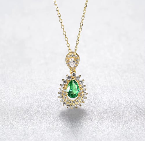 طقم فضه استرليني بلون ذهبي عقد وحلق