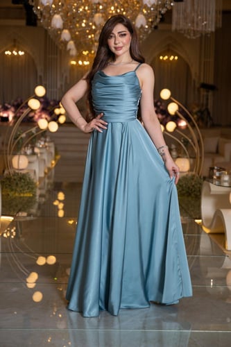 فستان سهرة بقصة درابيه