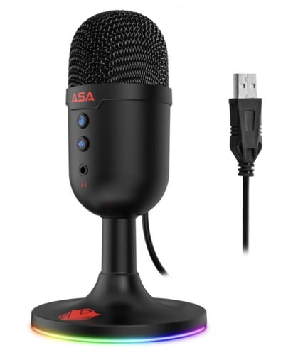 ميكروفون ASA-MS100 USB مكثف للبث المباشر على الكمب...