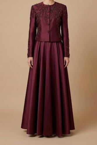 طقم سهرة قطعتين جاكيت وتنورة