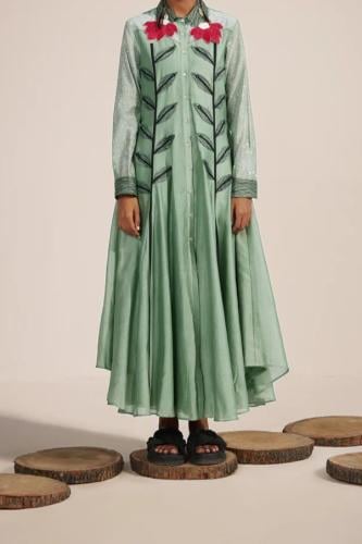 فستان هندي اخضر