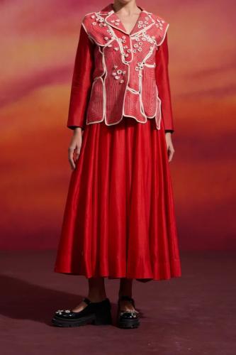 فستان هندي احمر