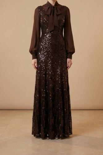 فستان ترتر لامع طويل