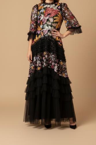 فستان كشكش اسود