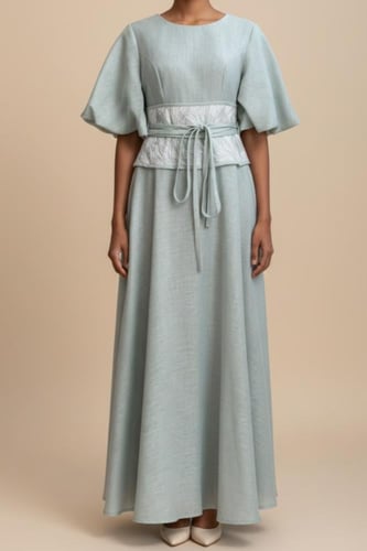 فستان لنن هندي انيق