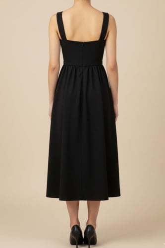 فستان سهرة اسود مطرز