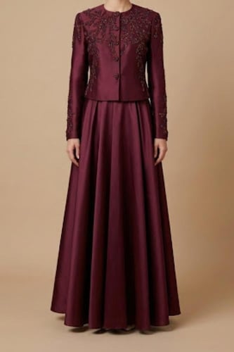 طقم سهرة قطعتين جاكيت وتنورة