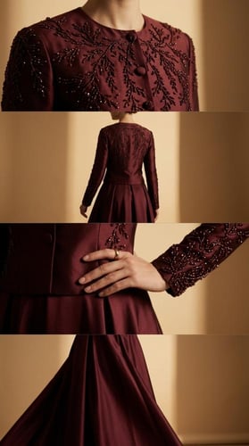 طقم سهرة قطعتين جاكيت وتنورة