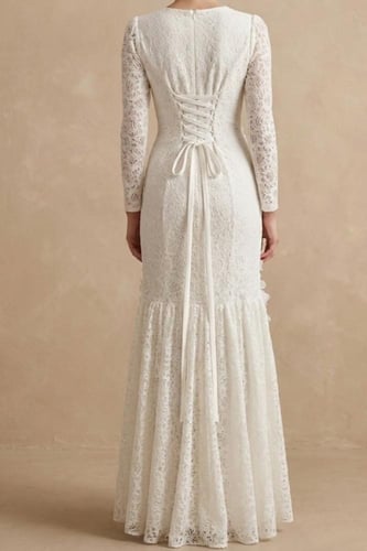 فستان دانتيل سكري