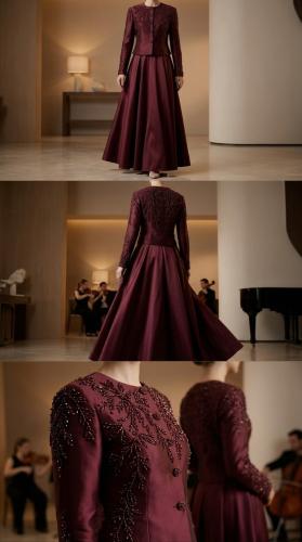 طقم سهرة قطعتين جاكيت وتنورة