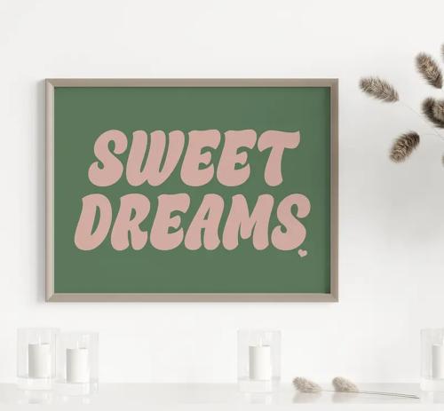 لوحة جدارية مودرن Sweet Dreams - ديكور غرفة النوم...