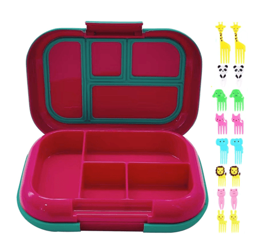 صندوق غداء للاطفال، 4 مساحات تخزين