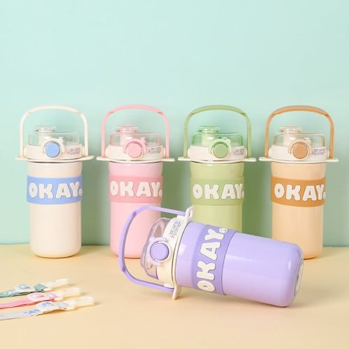 حافظة ماء Okay بعدة ألوان، مع هدية (حافظة موزة)