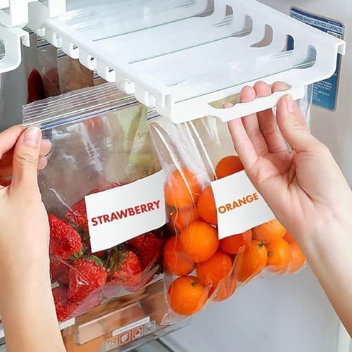 رف منظم لتخزين أكياس الطعام بالثلاجة(قابل للسحب)